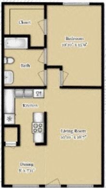 Sierra Canyon Apartments 1 Bed 1 Bath Floor Plan Sierra Canyon Apartments 1 Bed 1 Bath Floor Plan